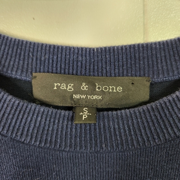 Rag & Bone Mens Blue Crew Neck Long Sleeve Sweater Classic Preppy Academia Small - Picture 4 of 6